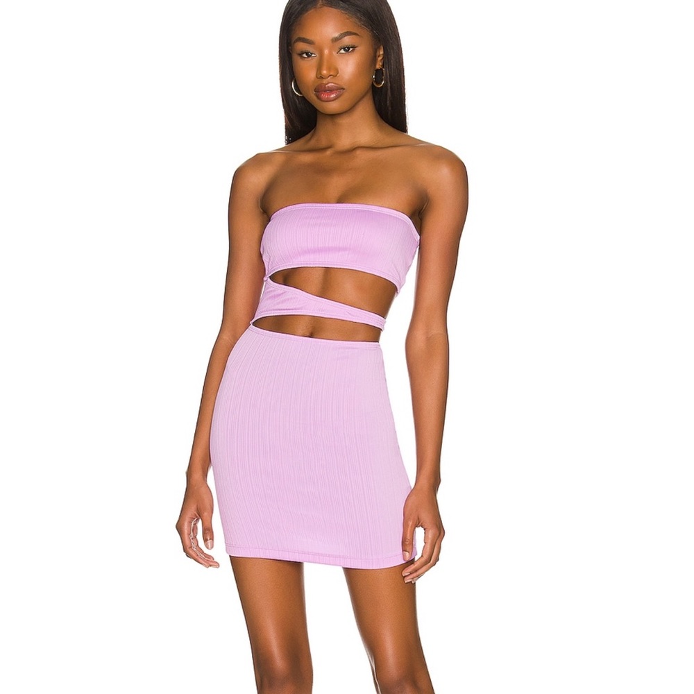 Purple cut out mini dress